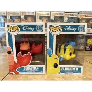 Funko Pop! Disney: Sebastian & Flounder Set w/Pop Protectors